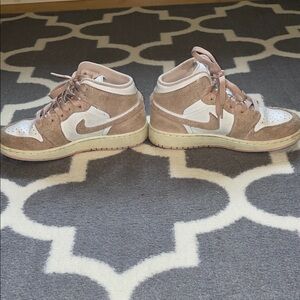 Nike Kids' Light Pink and White High-Top Sneakers